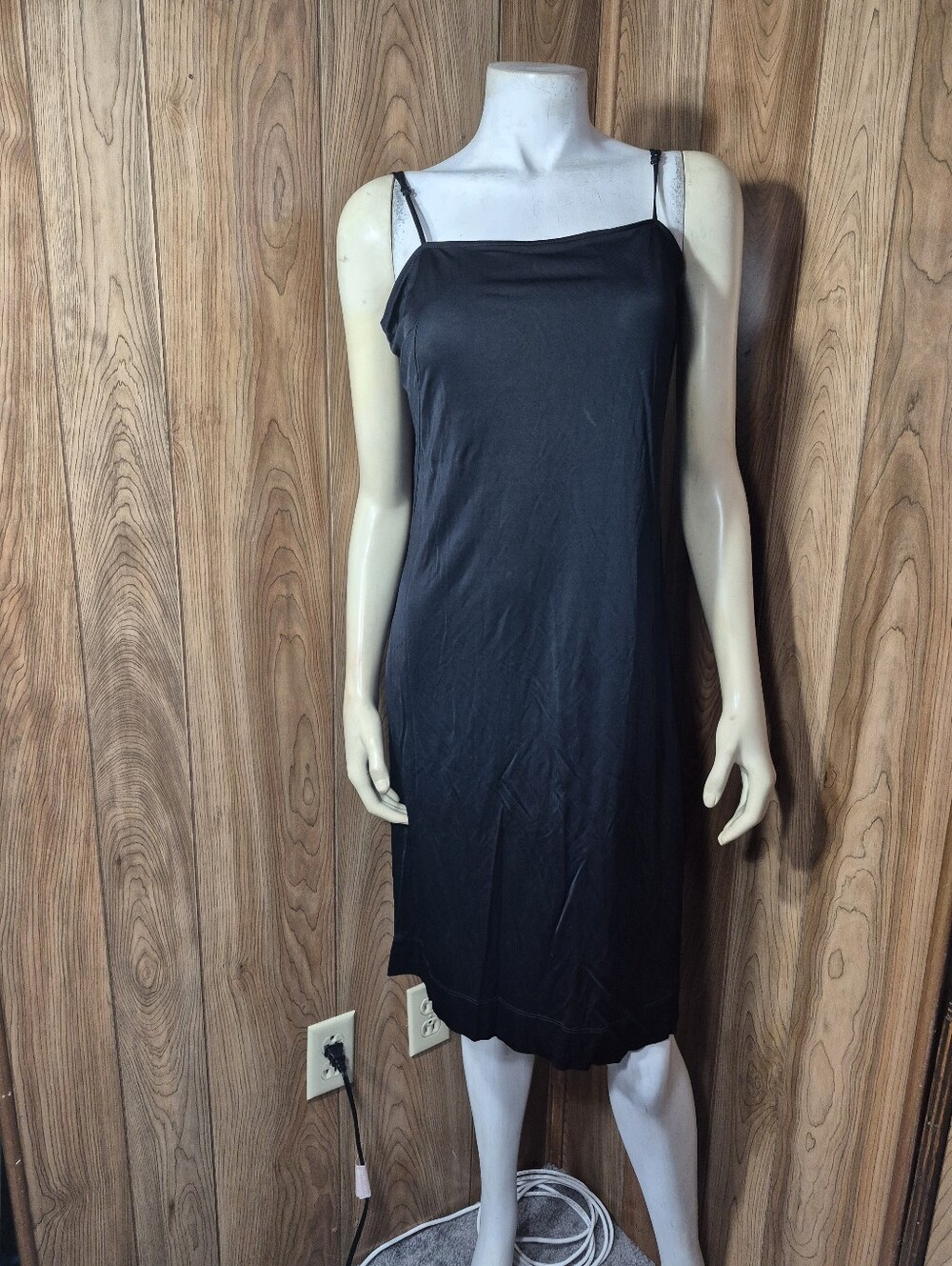 Akris Women's Black Sleeveless Square Neck Slip Dress Size 10